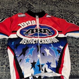 Red and Blue ABA District Champion 1998 Vintage  Cycling Jersey BMX